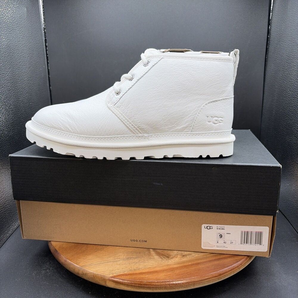 Ugg Neumel Leather White Mens Size 9 Winter Boots 1133777-WWH